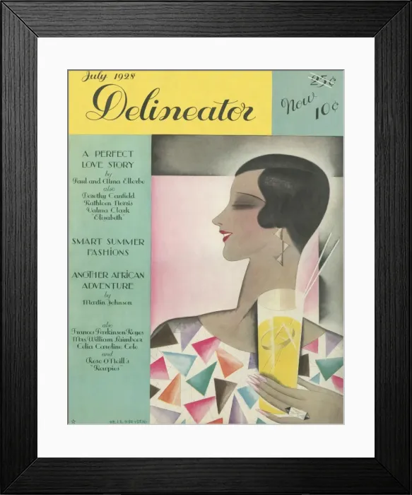 Framed Print : Delineator cover, July 1928 Framed Print : Delineator cover, July 1928