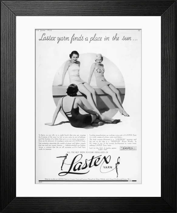 Framed Print : Lastex advertisement Framed Print : Lastex advertisement