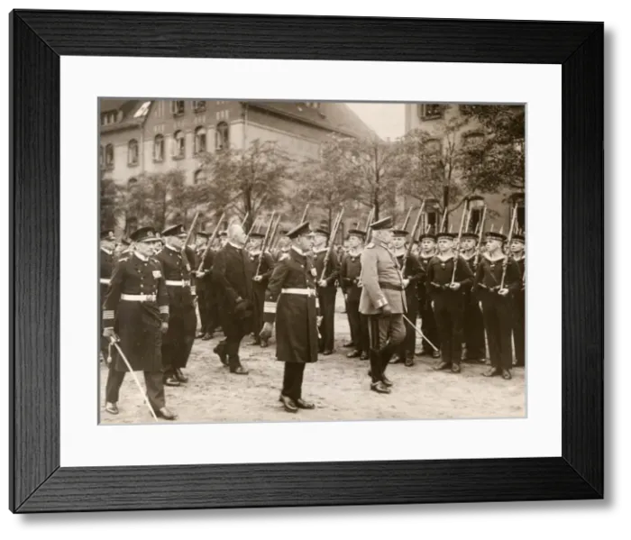 Framed Print : Hindenburg naval inspection, Kiel, Germany Framed Print : Hindenburg naval inspection, Kiel, Germany