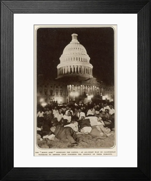 Framed Print : Veterans Riot at Washington Framed Print : Veterans Riot at Washington