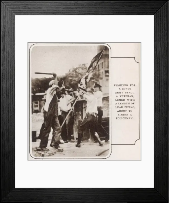 Framed Print : The Bonus Army camp defended: fighting for the flag Framed Print : The Bonus Army camp defended: fighting for the flag