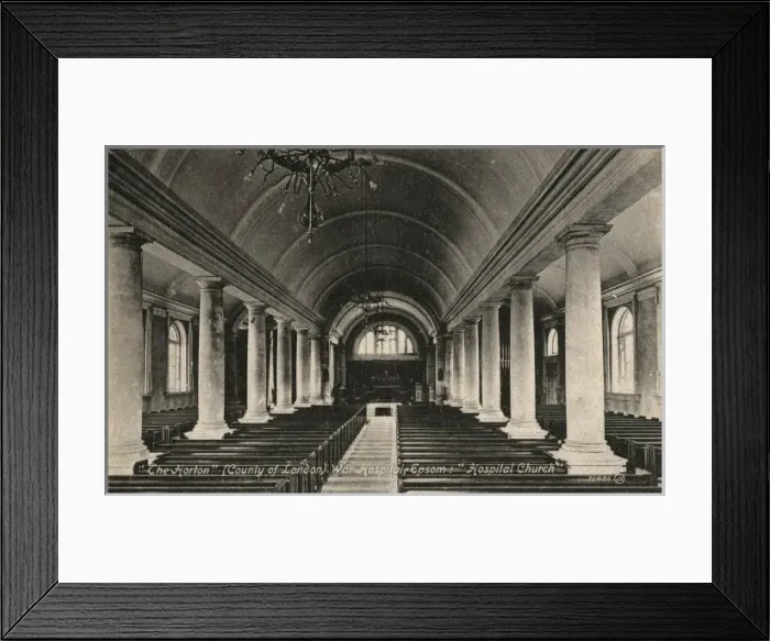 Framed Print : Church interior, Horton War Hospital, Epsom, Surrey Framed Print : Church interior, Horton War Hospital, Epsom, Surrey