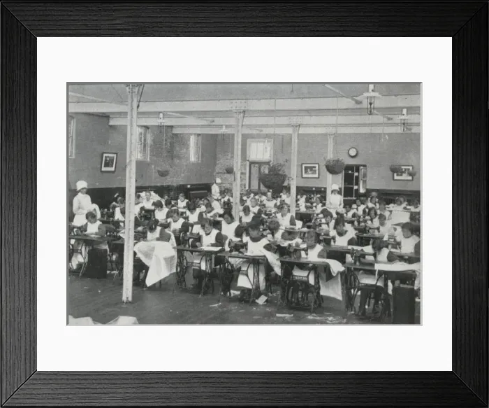 Framed Print : Sewing Class, Darenth Training Colony, Kent Framed Print : Sewing Class, Darenth Training Colony, Kent