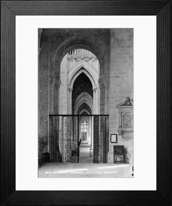 Framed Print : Interior View of Winchester Cathedral's South Aisle Framed Print : Interior View of Winchester Cathedral's South Aisle