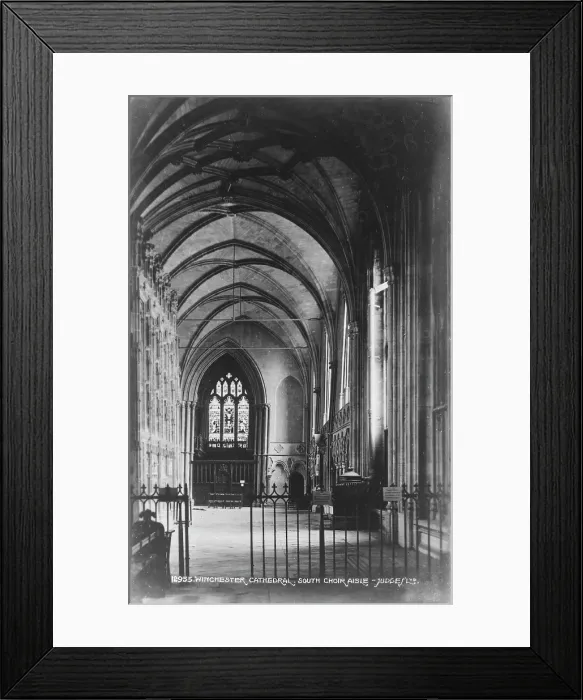 Framed Print : Interior of Winchester Cathedral - South Choir Aisle Framed Print : Interior of Winchester Cathedral - South Choir Aisle
