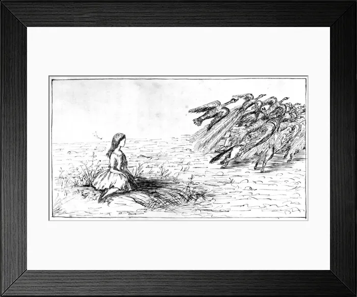Framed Print : Alices Adventures Underground: Alice watches creatures go Framed Print : Alices Adventures Underground: Alice watches creatures go