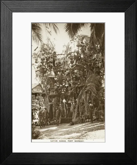 Framed Print : Native Dancers at Port Moresby - Papua New Guinea