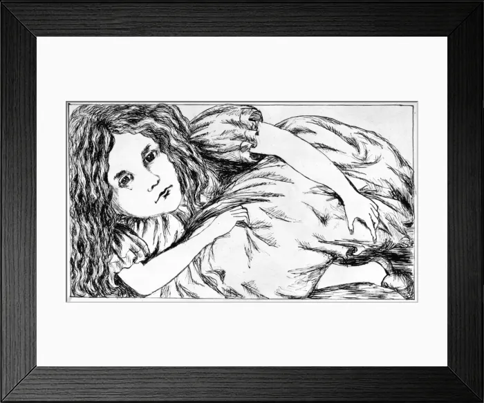 Framed Print : Alices Adventures Underground: Alice grows Framed Print : Alices Adventures Underground: Alice grows