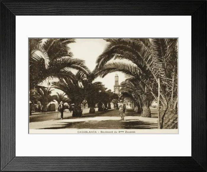 Framed Print : Morocco, Casablanca - Boulevard of the 4th Zouaves