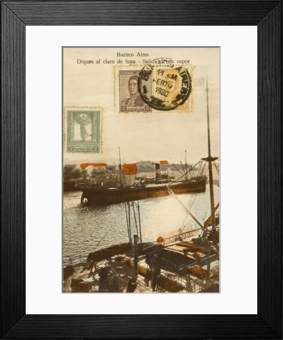 Framed Print : Argentina - Buenos Aires - Ship leaving the harbour Framed Print : Argentina - Buenos Aires - Ship leaving the harbour