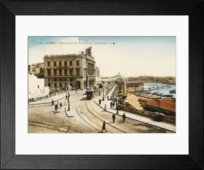 Framed Print : Algeria - Algiers, Boulevard de France et L Amiraute Framed Print : Algeria - Algiers, Boulevard de France et L Amiraute