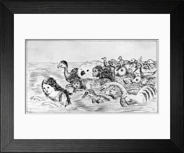 Framed Print : Alices Adventures Underground: Alice swims Framed Print : Alices Adventures Underground: Alice swims