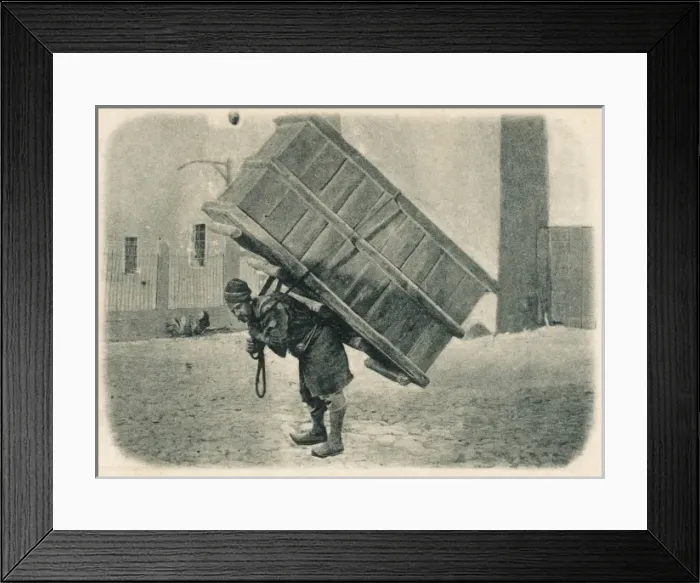 Framed Print : Armenia - Carrying an immense wooden case Framed Print : Armenia - Carrying an immense wooden case