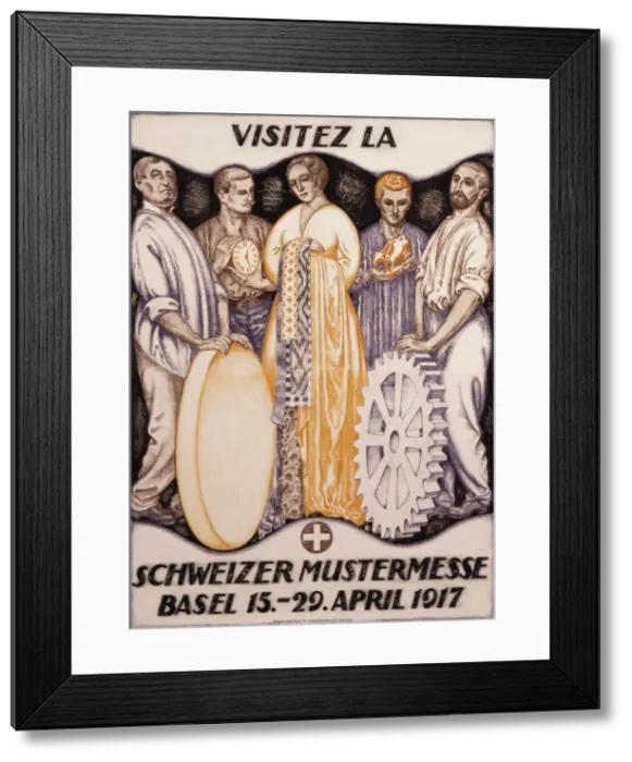 Framed Print : Poster advertising a Trade Exhibition in Basel Framed Print : Poster advertising a Trade Exhibition in Basel
