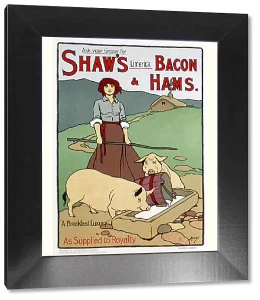 Poster advertising Shaws Bacon and Hams