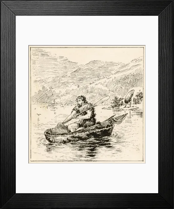 Framed Print : An Ancient Briton in a coracle Framed Print : An Ancient Briton in a coracle
