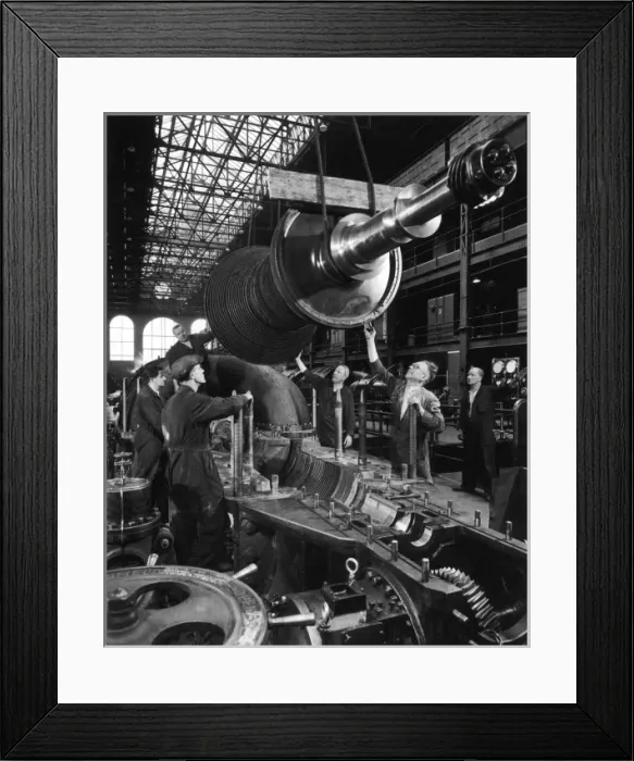 Framed Print : Lowering a large railway shaft Framed Print : Lowering a large railway shaft