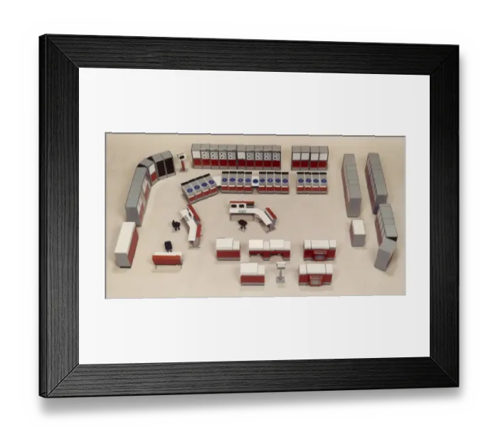 Framed Print : Model of a computer room layout Framed Print : Model of a computer room layout