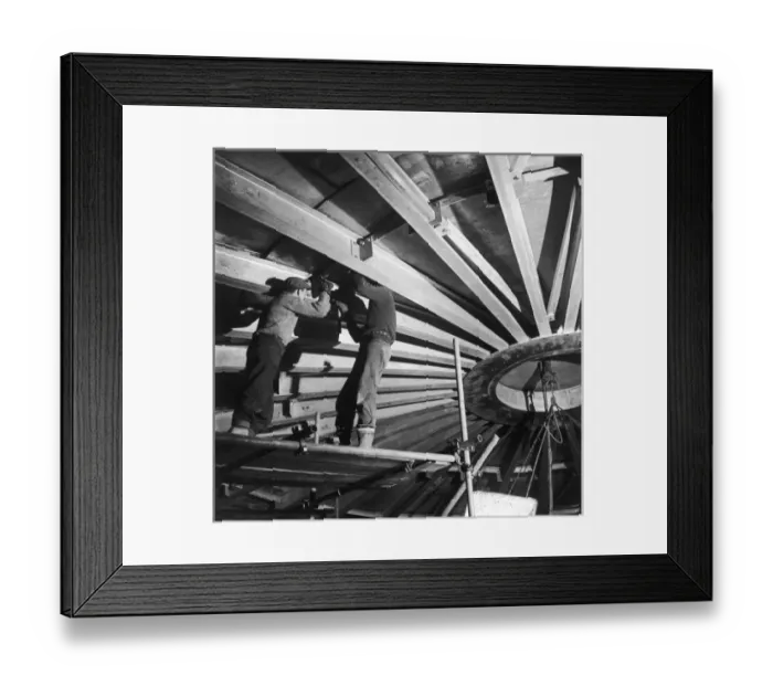 Framed Print : Installation of the roof for a liquid methane tank Framed Print : Installation of the roof for a liquid methane tank