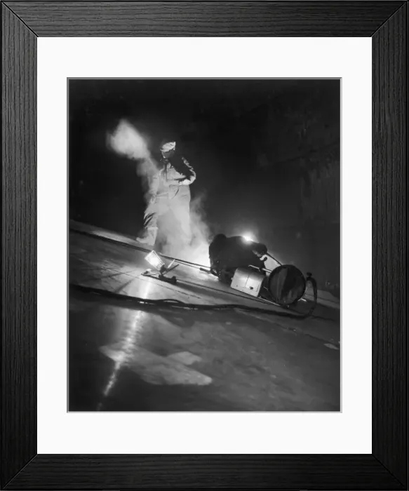 Framed Print : Seam welding aluminium plate