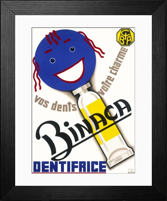 Framed Print : Poster advertising Binaca toothpaste Framed Print : Poster advertising Binaca toothpaste