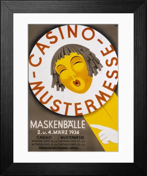 Framed Print : Poster advertising a masked ball Framed Print : Poster advertising a masked ball