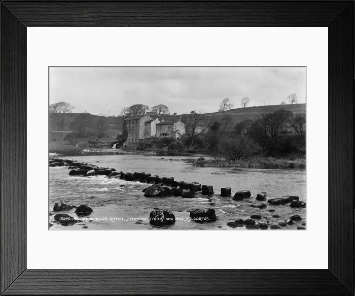 Framed Print : Stepping Stones and Mill near Grassington Framed Print : Stepping Stones and Mill near Grassington
