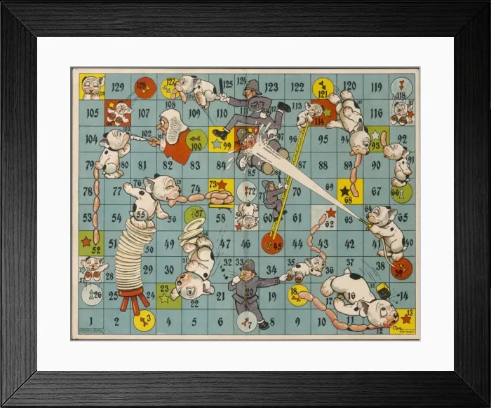 Framed Print : The Bonzo Chase board game Framed Print : The Bonzo Chase board game