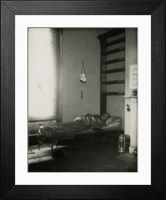 Framed Print : Observer asleep on a bed in Base Room Framed Print : Observer asleep on a bed in Base Room