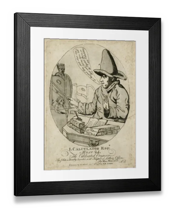 Framed Print : I. Calculator Esq: The Celebrated Conjuror Framed Print : I. Calculator Esq: The Celebrated Conjuror