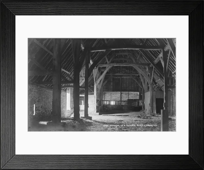 Framed Print : Interior of a Sussex Barn