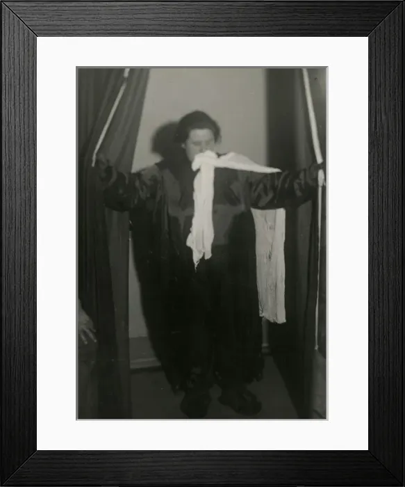 Framed Print : Undated photograph showing ectoplasm forming Framed Print : Undated photograph showing ectoplasm forming