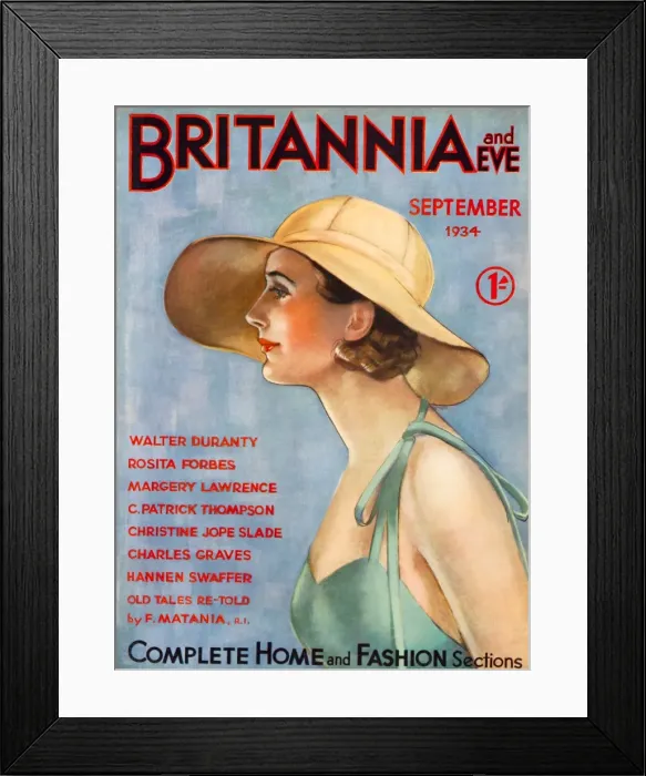 Framed Print : Britannia and Eve, September 1934 Framed Print : Britannia and Eve, September 1934