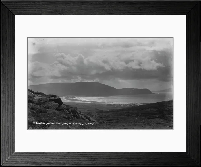 Framed Print : Scenic View of Keel Strand and Cliffs Framed Print : Scenic View of Keel Strand and Cliffs