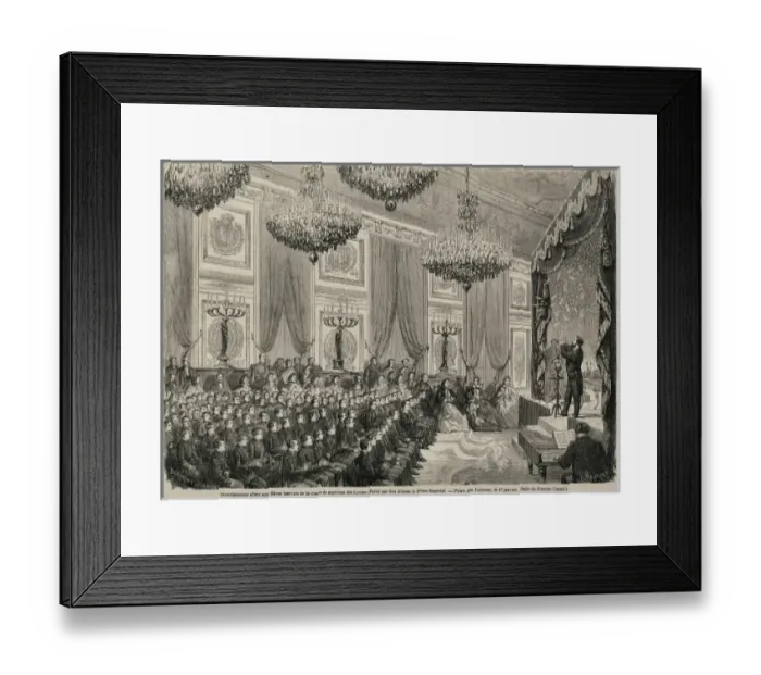 Framed Print : Gathered audience in grand room being entertained Framed Print : Gathered audience in grand room being entertained