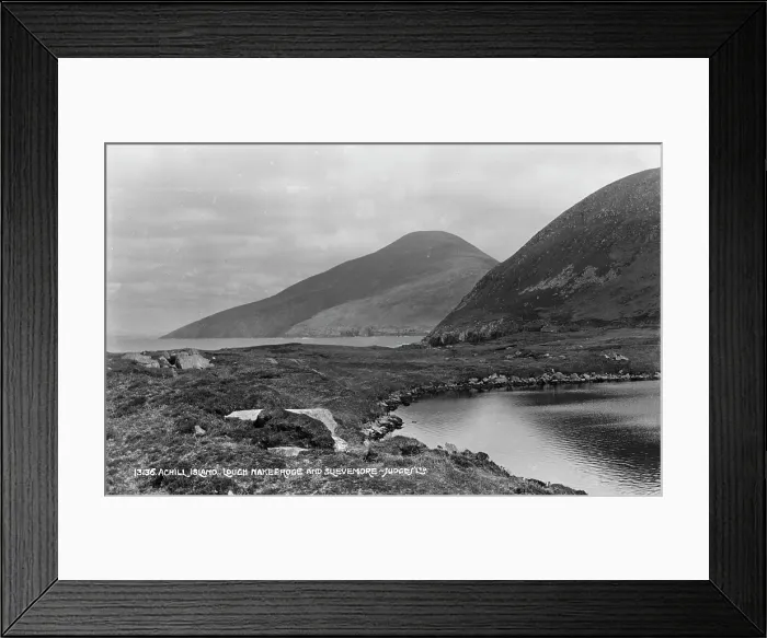 Framed Print : Lough Nakeeroge and Slievemore Mountain Framed Print : Lough Nakeeroge and Slievemore Mountain