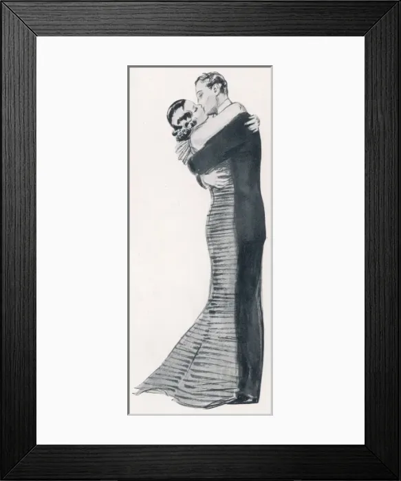 Framed Print : Kissing Couple Framed Print : Kissing Couple