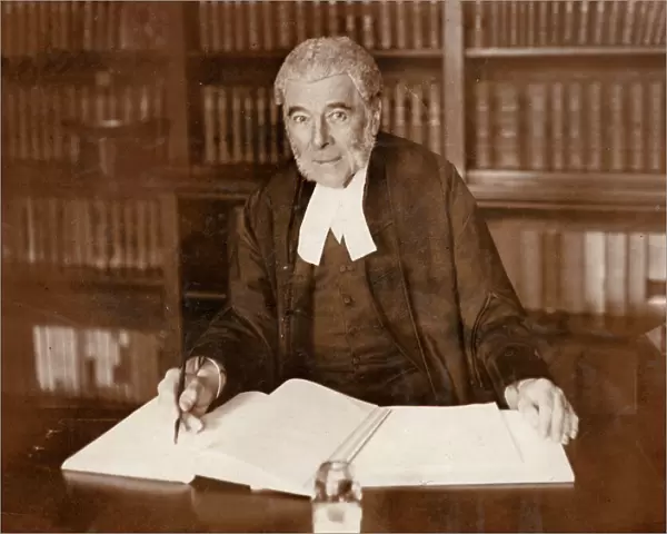Judge Bacon at his desk