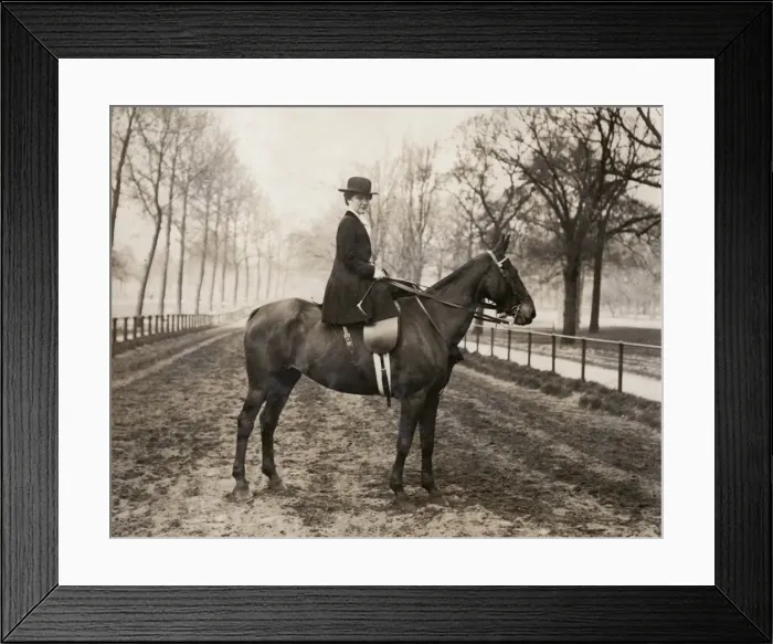 Framed Print : Horsewoman in a misty landscape Framed Print : Horsewoman in a misty landscape