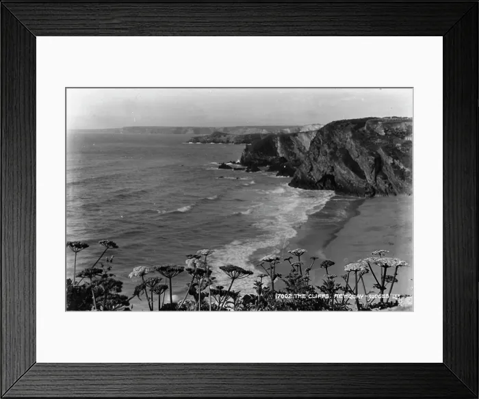 Framed Print : The Cliffs at Mewquay Framed Print : The Cliffs at Mewquay