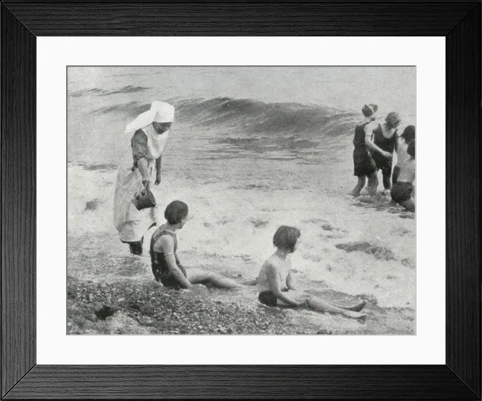 Framed Print : Sea bathing at Millfield Seaside Home, Littlehampton, Sussex Framed Print : Sea bathing at Millfield Seaside Home, Littlehampton, Sussex