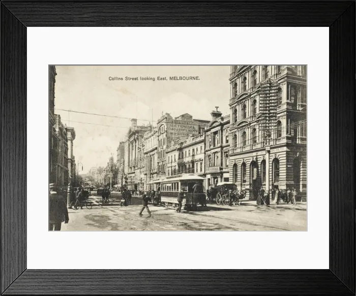 Framed Print : Collins Street, Melbourne, Australia - looking East Framed Print : Collins Street, Melbourne, Australia - looking East