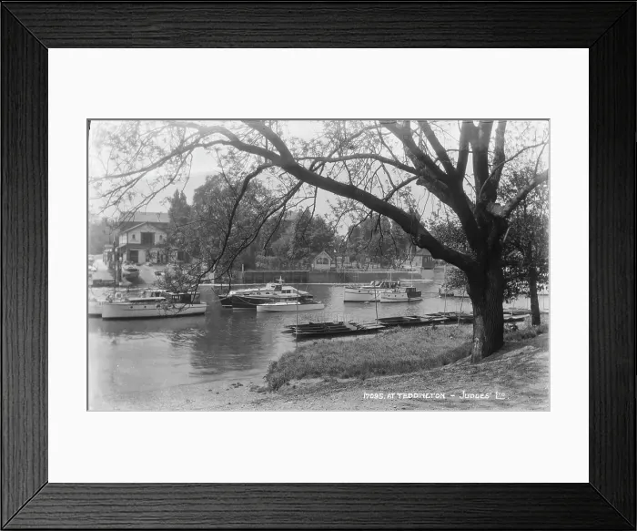 Framed Print : Boats at Teddington