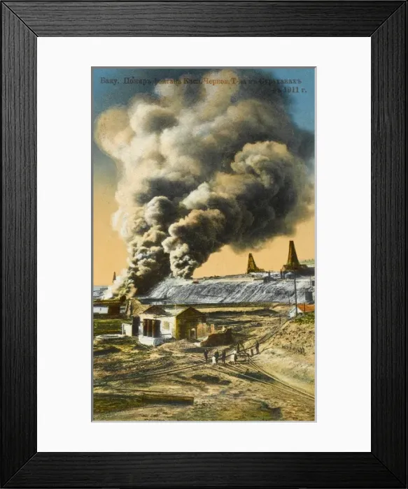 Framed Print : Naptha fire at Sourakhani, Baku - Azerbaijan Framed Print : Naptha fire at Sourakhani, Baku - Azerbaijan