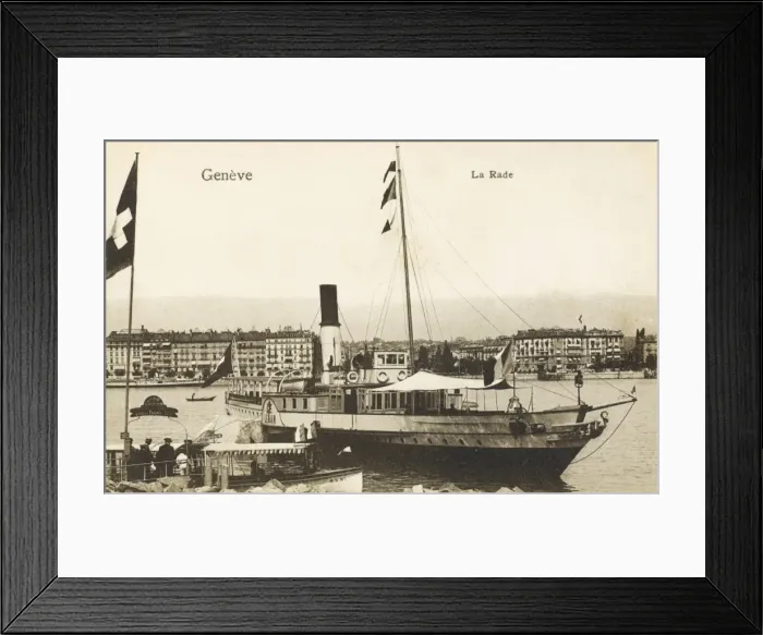 Framed Print : Steam ferry on Lac Leman, Geneva Framed Print : Steam ferry on Lac Leman, Geneva