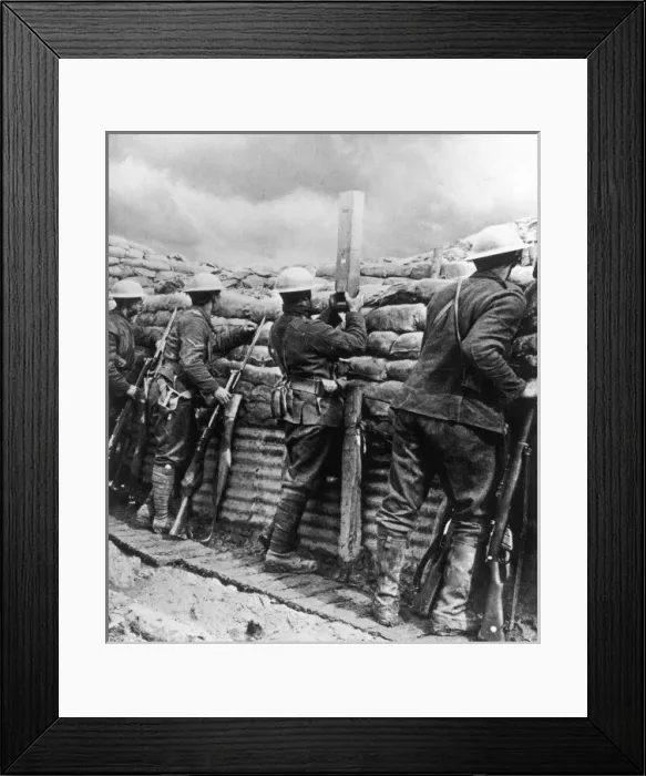 Framed Print : Canadian troops wearing steel helmets Framed Print : Canadian troops wearing steel helmets