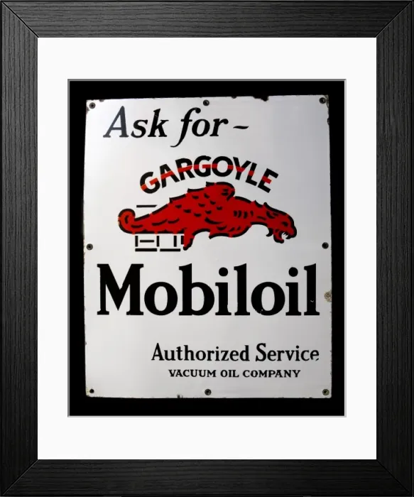 Framed Print : Enamel sign for Mobiloil Framed Print : Enamel sign for Mobiloil