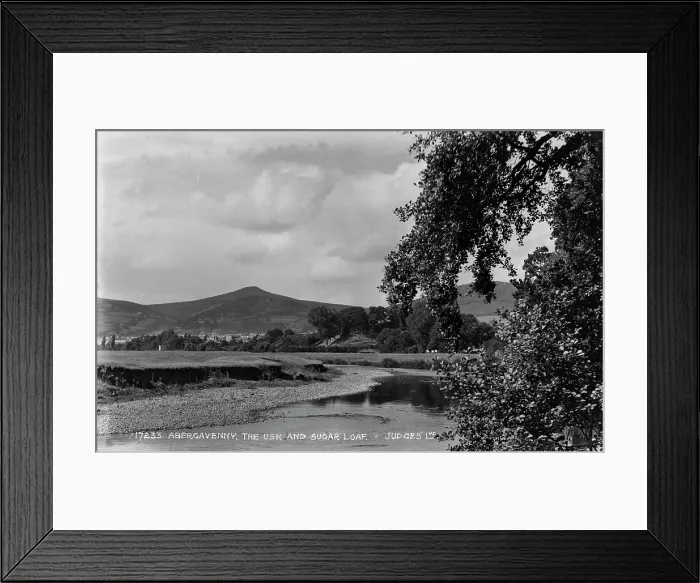 Framed Print : Abergavenny, The Usk and Sugar Loaf Framed Print : Abergavenny, The Usk and Sugar Loaf