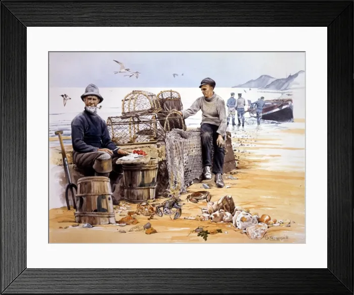 Framed Print : Fishermen and lobster pots Framed Print : Fishermen and lobster pots