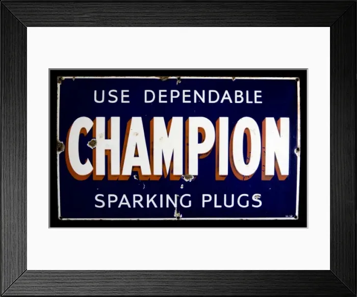 Framed Print : Champion Sparking Plugs